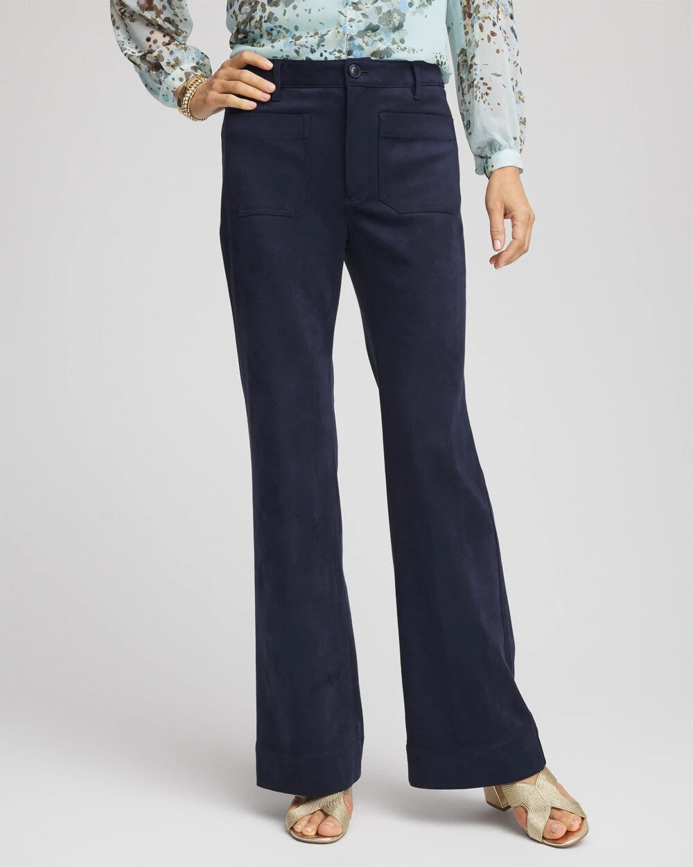 Chico's - Petite Faux Suede Bootcut Ankle Pants