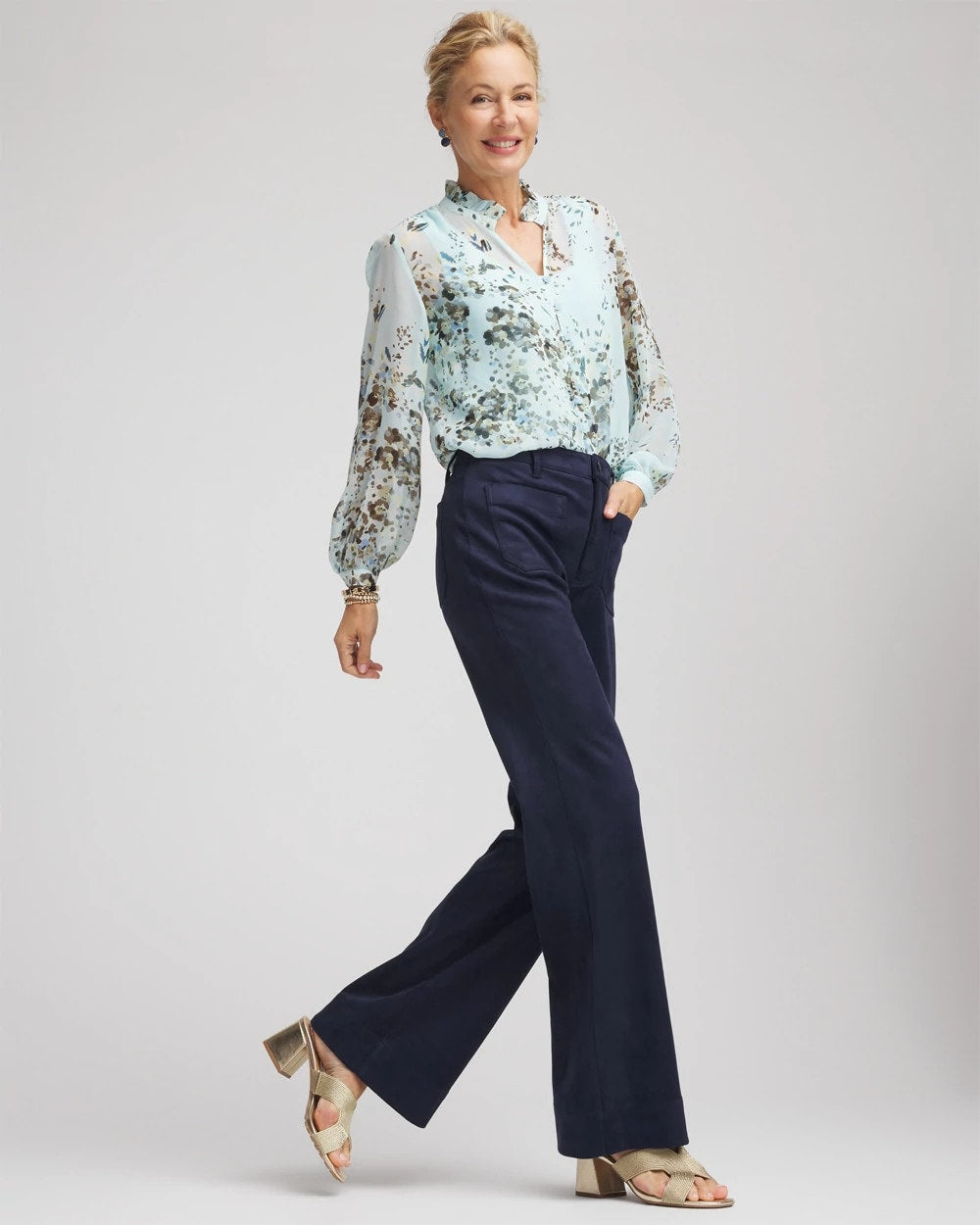 Chico's - Petite Faux Suede Bootcut Ankle Pants