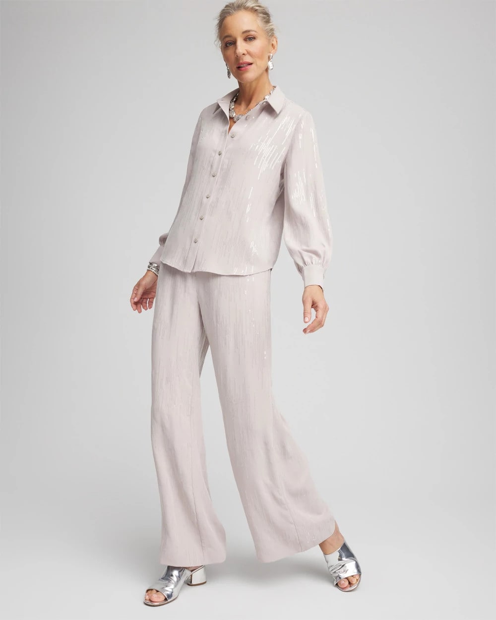 Chico's - Petite Sequin Wide Leg Pant