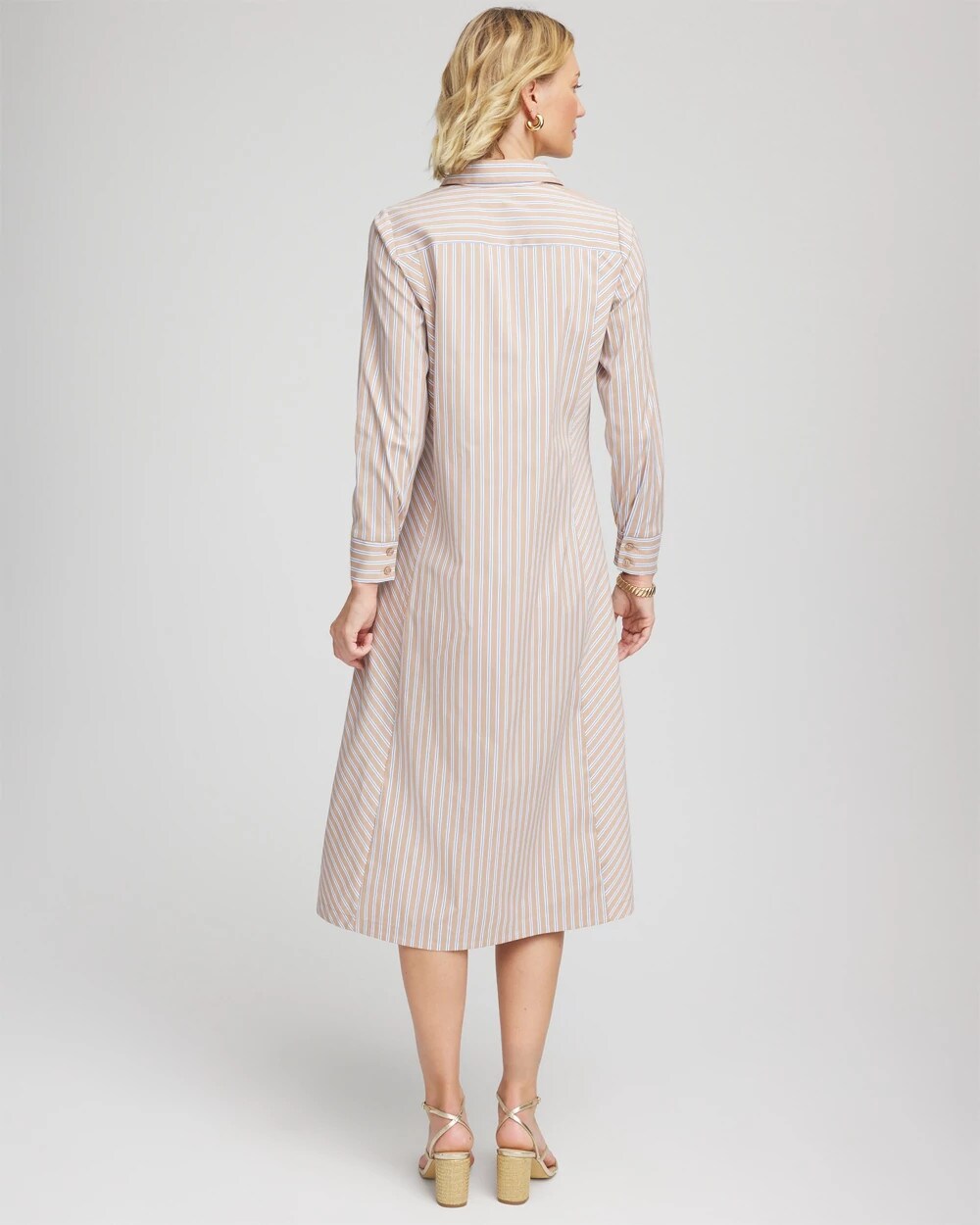 Chico's - Petite Vanilla Chai Striped Shirtdress