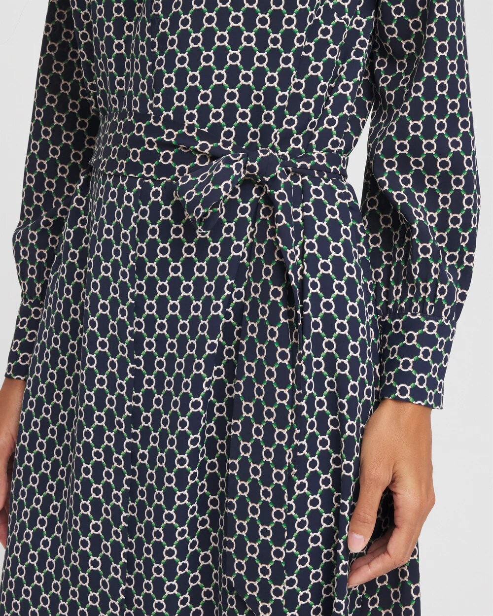 Chico's - Petite Chain Print Maxi Shirtdress