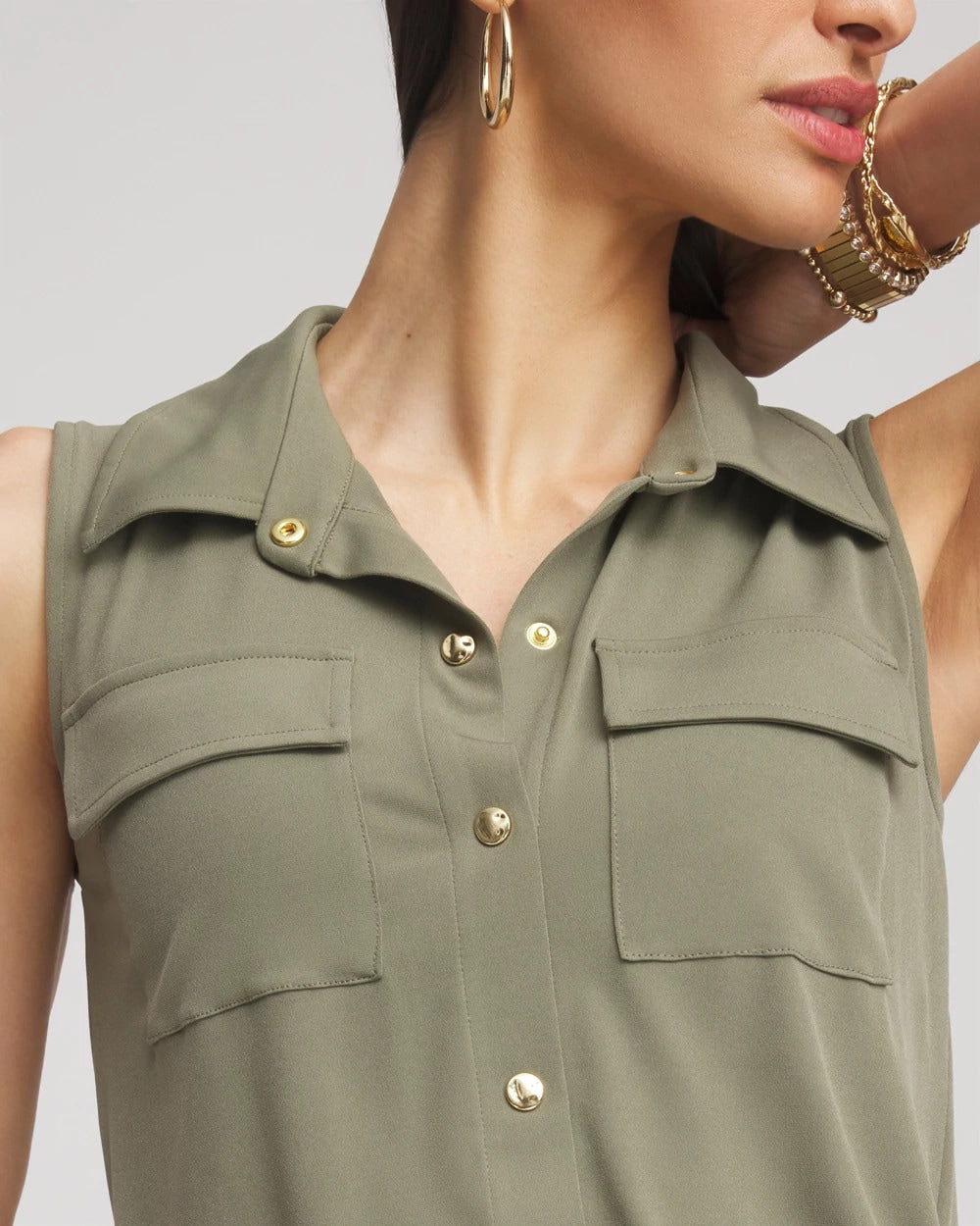 Chico's - Petite Travelers™ Knit Sleeveless Shirtdress