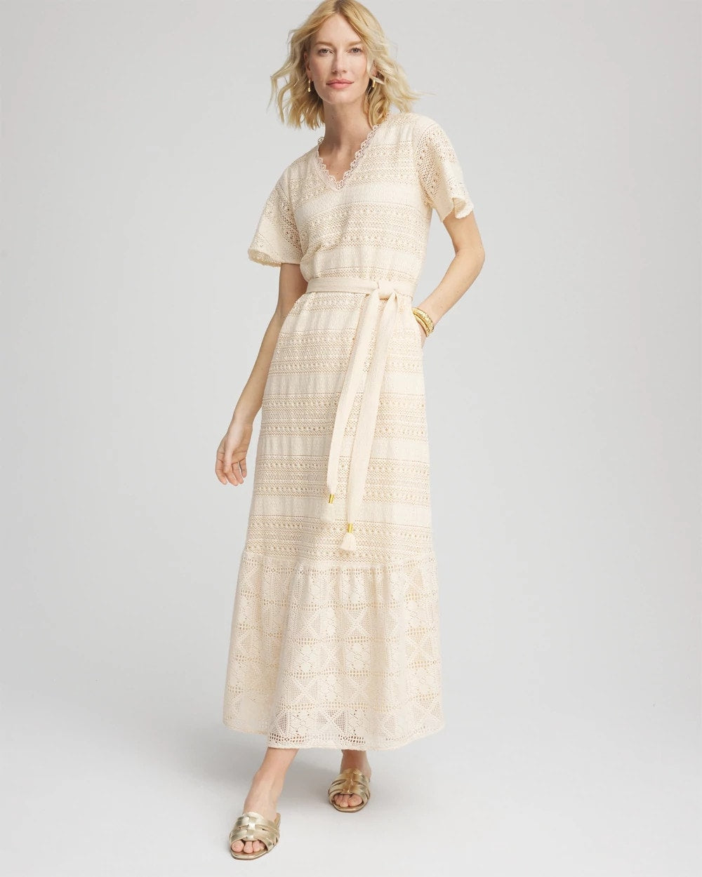 Chico's - Crochet-Lace Maxi Dress