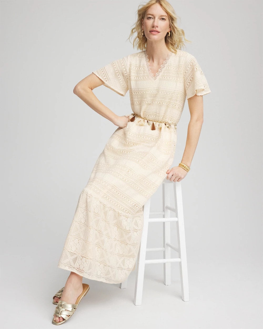 Chico's - Crochet-Lace Maxi Dress