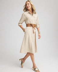 Chico's - Twill Belted Midi Shirtdress