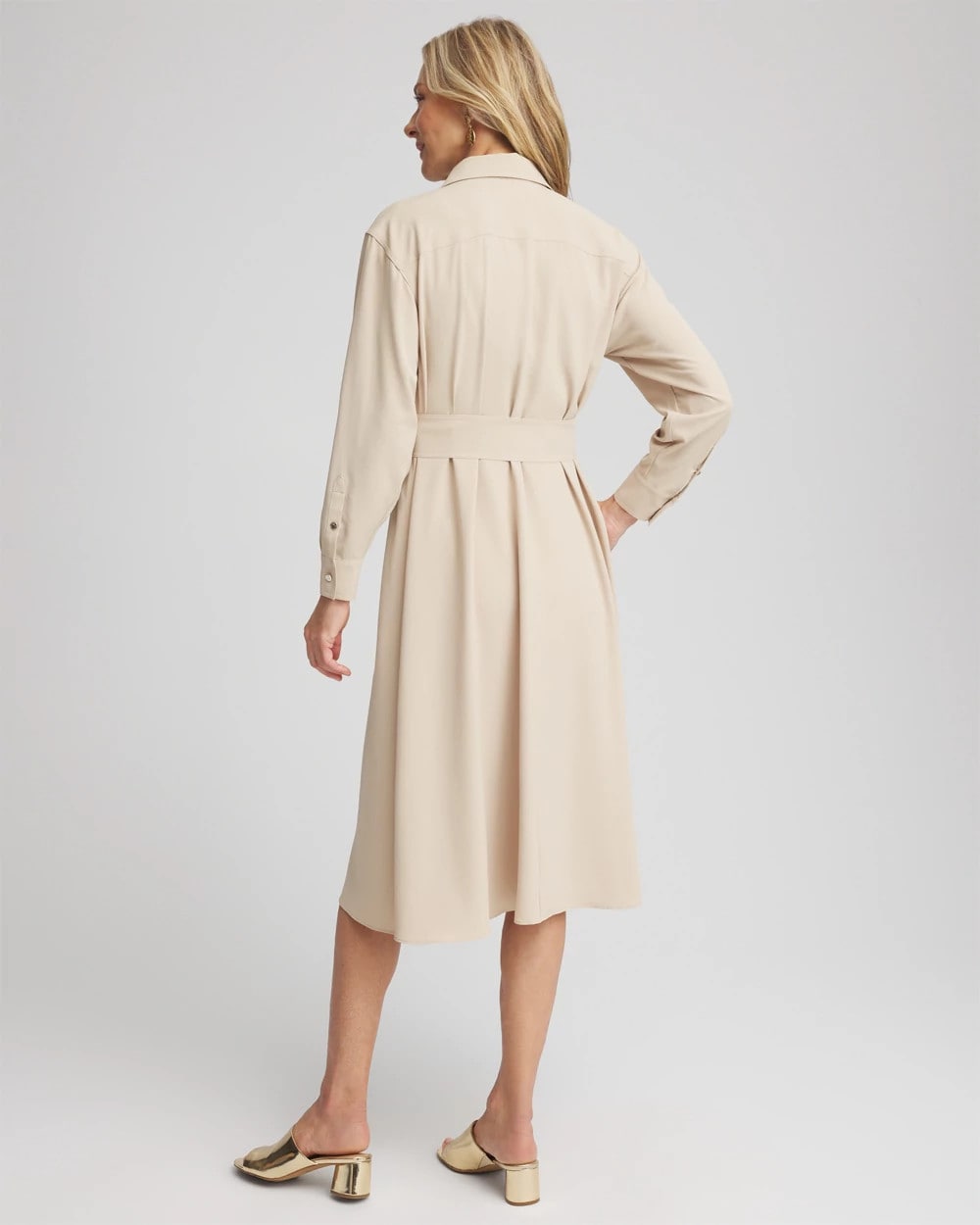 Chico's - Twill Belted Midi Shirtdress