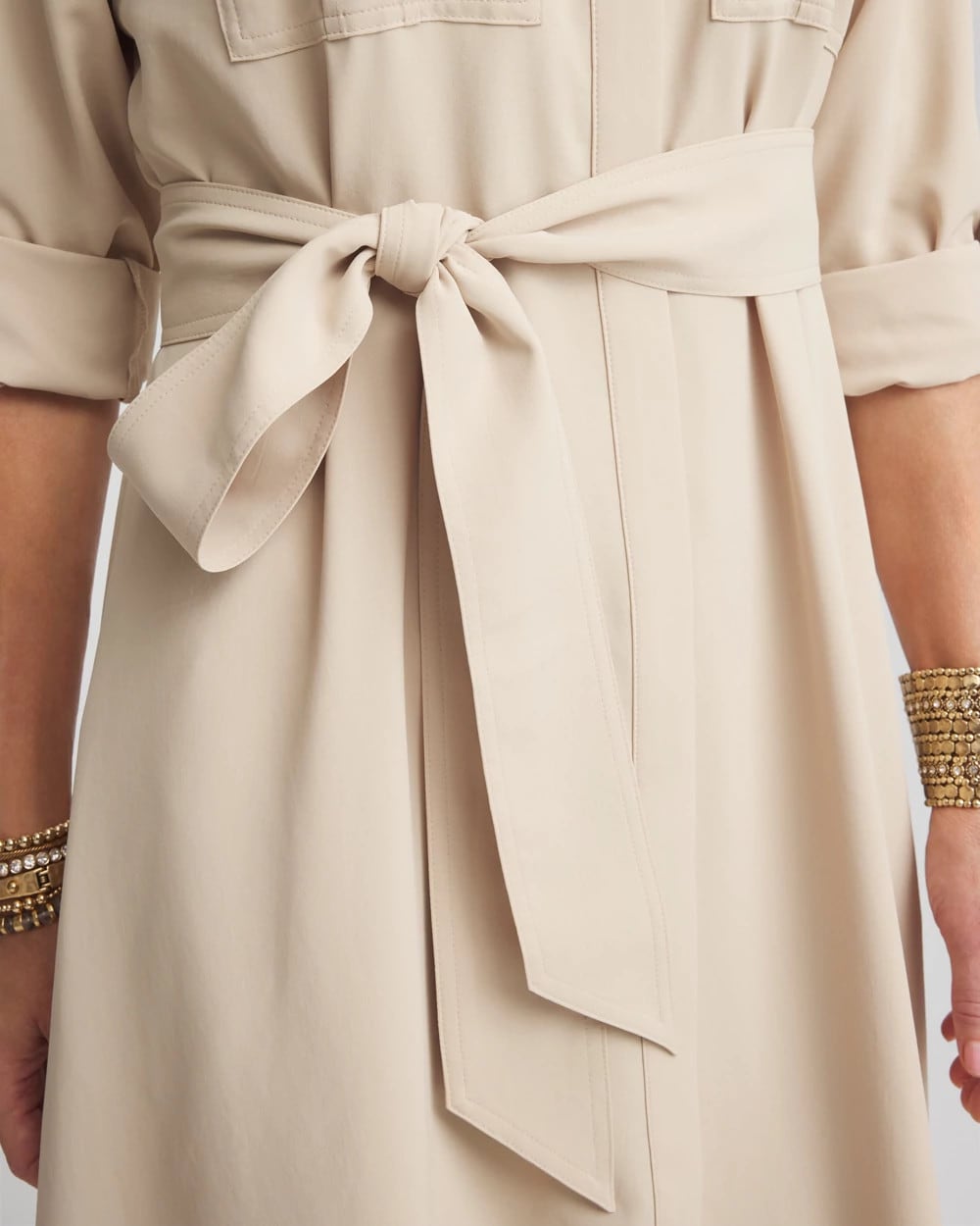 Chico's - Twill Belted Midi Shirtdress