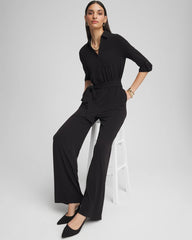Chico's - Petite Belted Jersey Maxi Jumpsuit