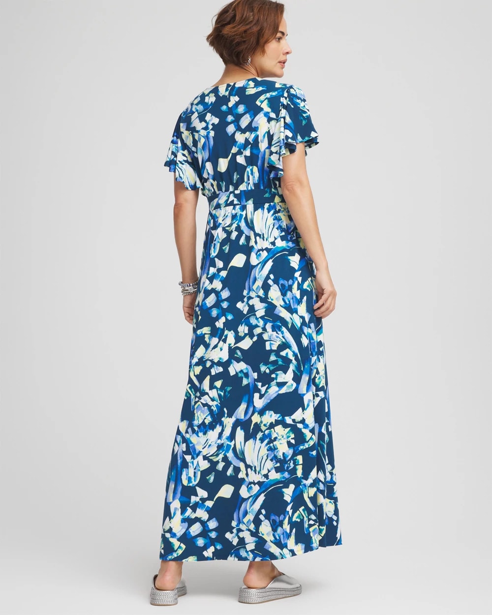 Chico's - Petite Flutter Sleeved Jersey Maxi Dress