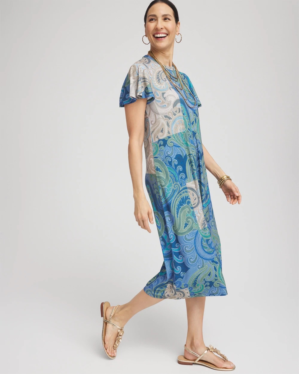 Chico's - Petite Trapunto Midi Jersey-Knit Dress