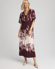 Chico's - Petite Floral Flutter-Sleeve Maxi Dress