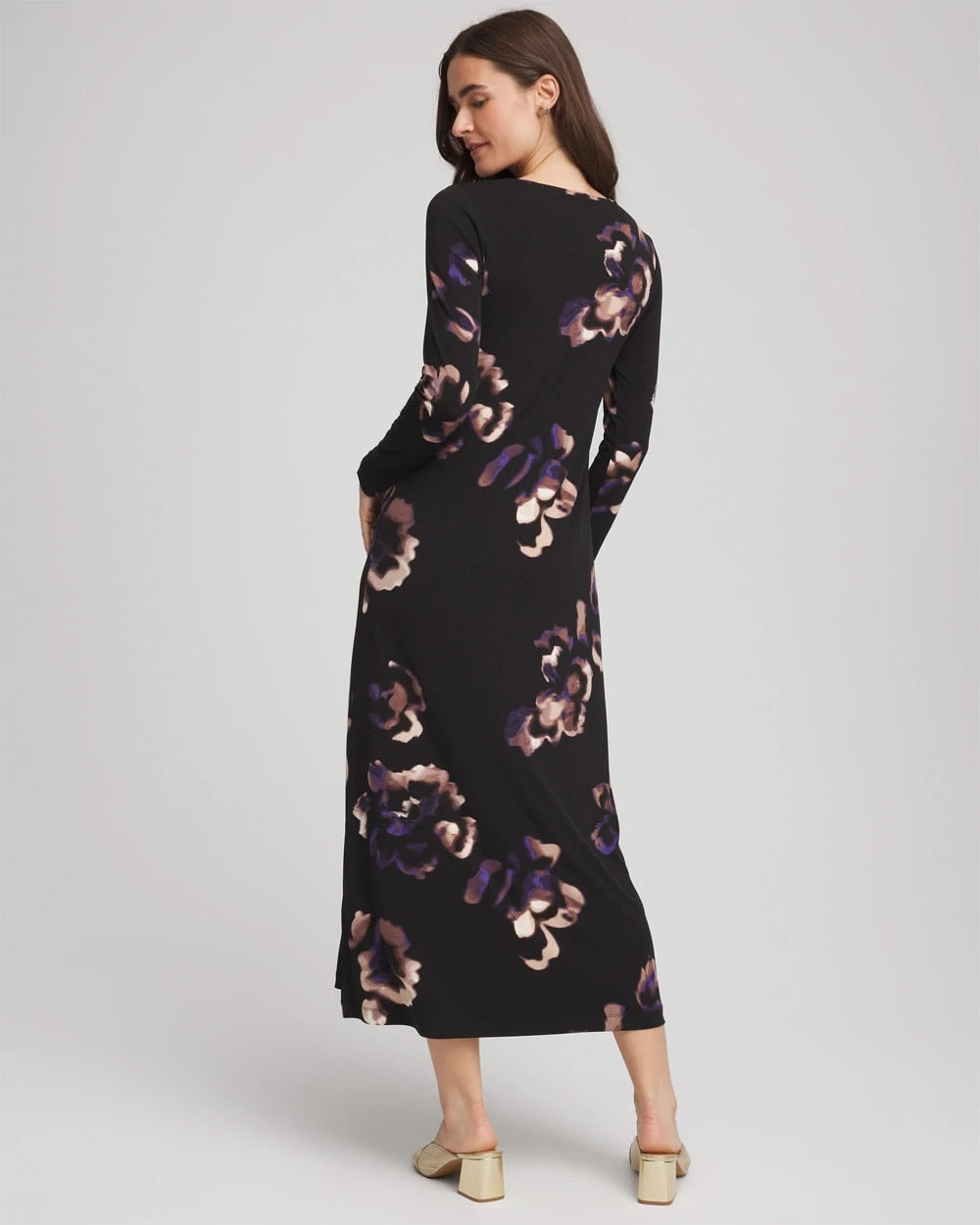 Chico's - Petite Floral Boatneck Column Maxi Dress