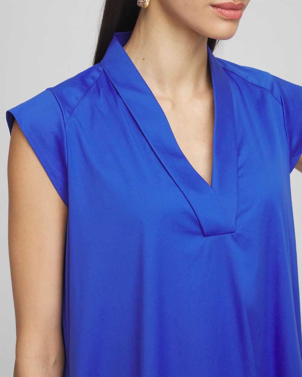 Chico's - Petite Popover Poplin Maxi Dress