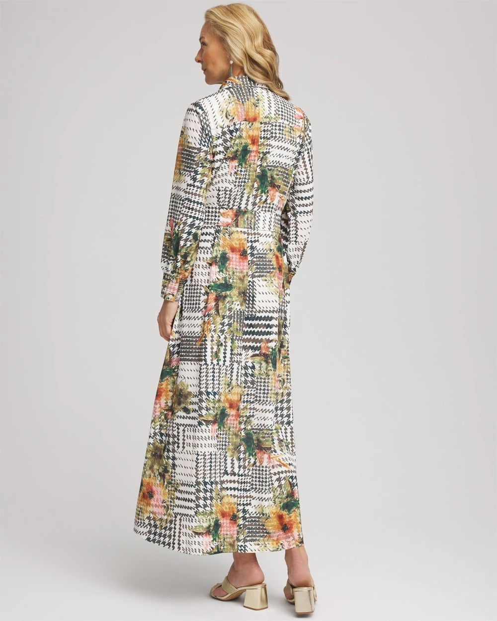 Chico's - Petite Artisanal Floral Print Maxi Shirtdress