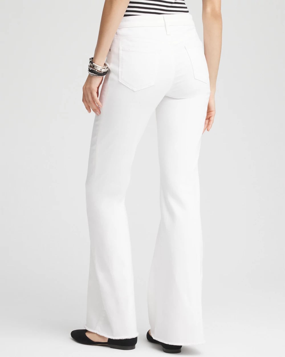 Chico's - Petite Girlfriend No Stain Frayed Flared Jeans