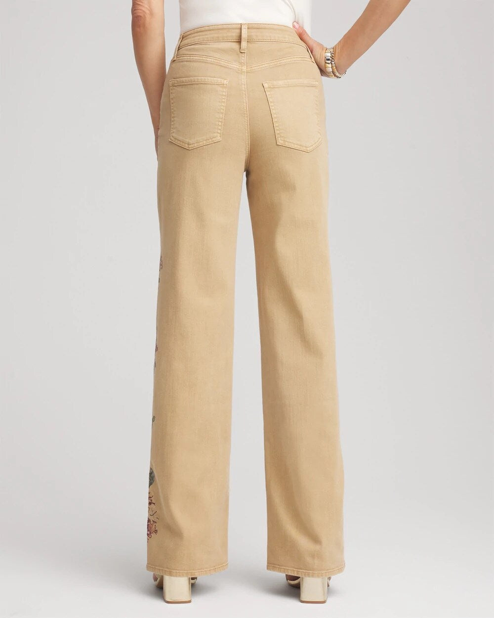 Chico's - Petite Embroidered High-Rise Wide-Leg Jeans