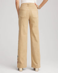 Chico's - Petite Embroidered High-Rise Wide-Leg Jeans