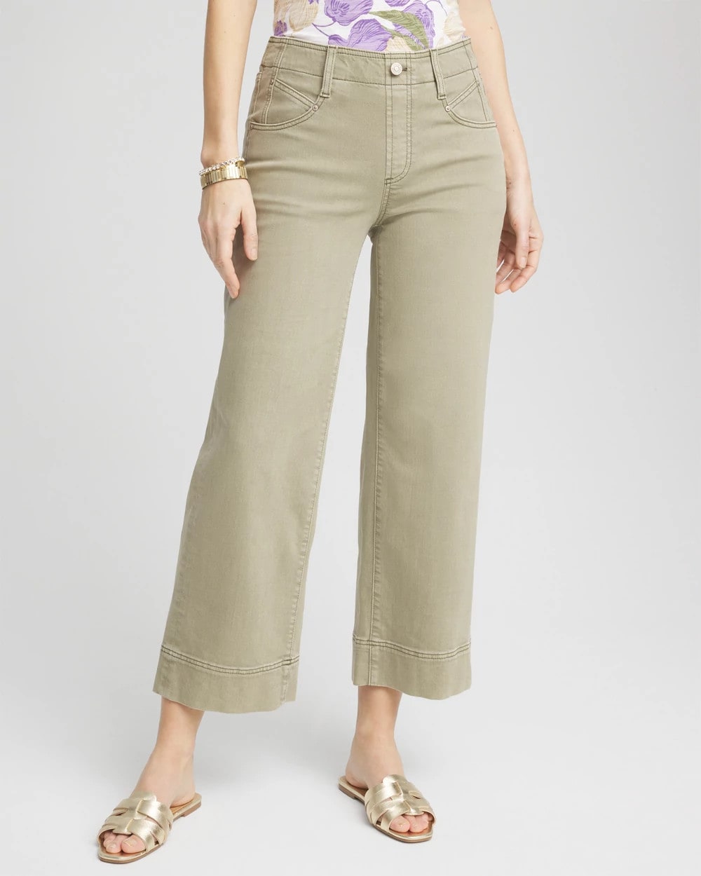 Chico's - Petite Pull-On Wide-Leg Cropped Jeans