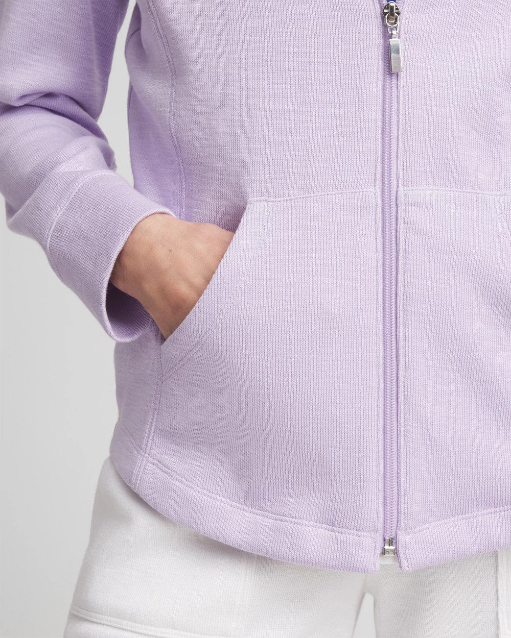 Chico's - Zenergy® Beach Slub Zip-Front Hoodie