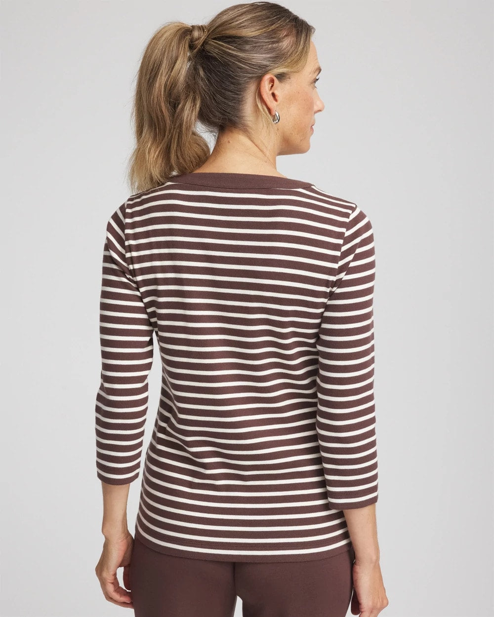 Chico's - Zenergy® Ribbed Striped Henley Tee