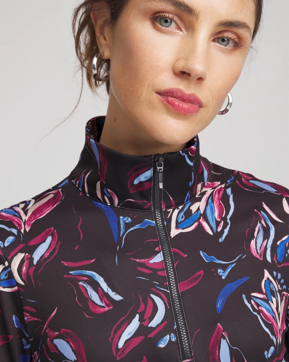 Chico's - Zenergy® UPF Floral Half-Zip Pullover Top