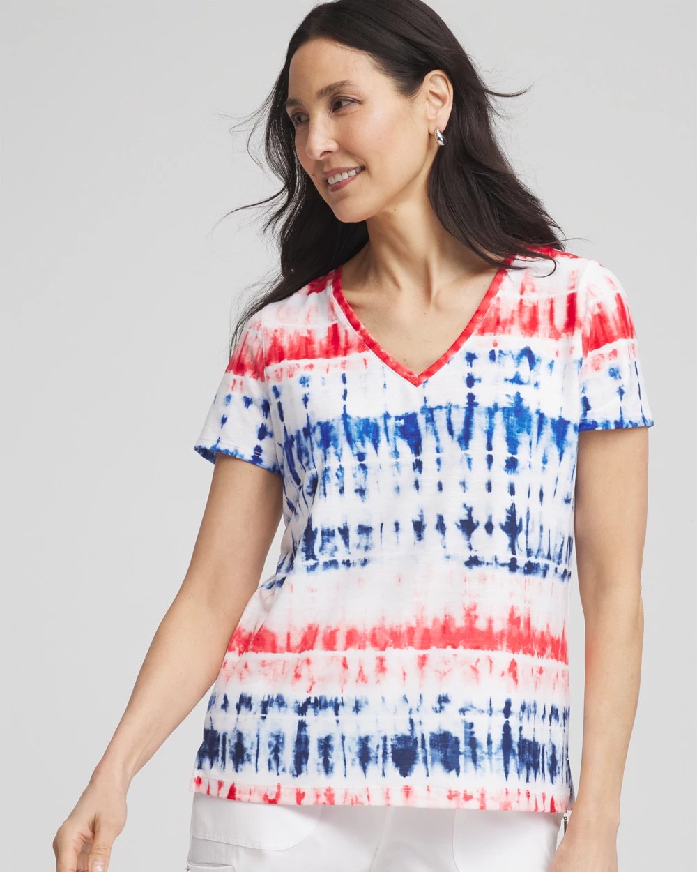 Chico's - Zenergy® Americana Tie-dye V-Neck Tee
