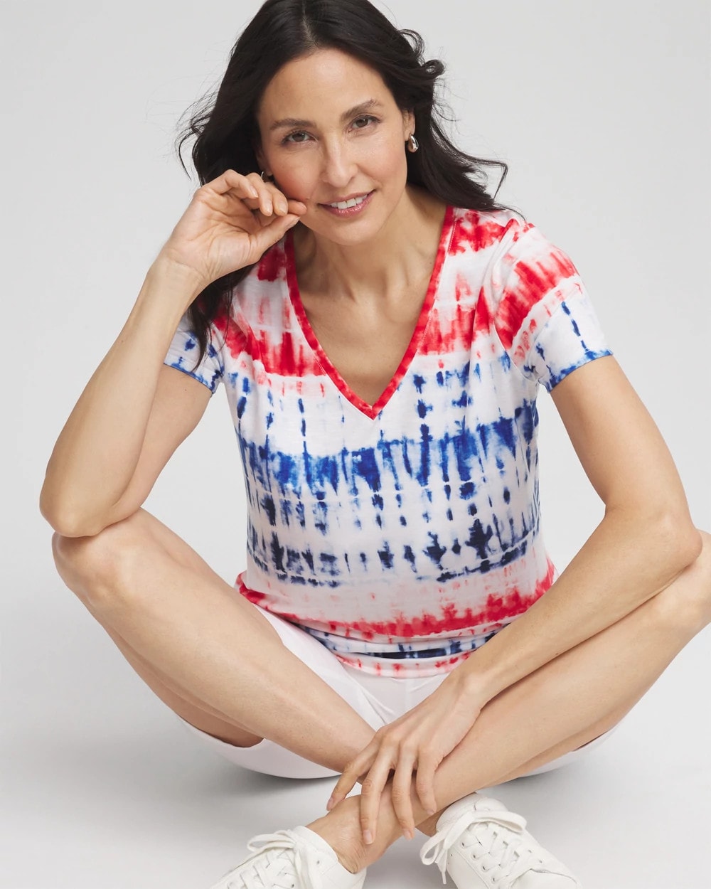 Chico's - Zenergy® Americana Tie-dye V-Neck Tee