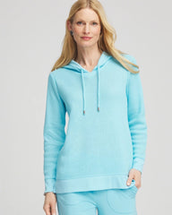 Chico's - Zenergy® Crochet Knit Hooded Pullover Top