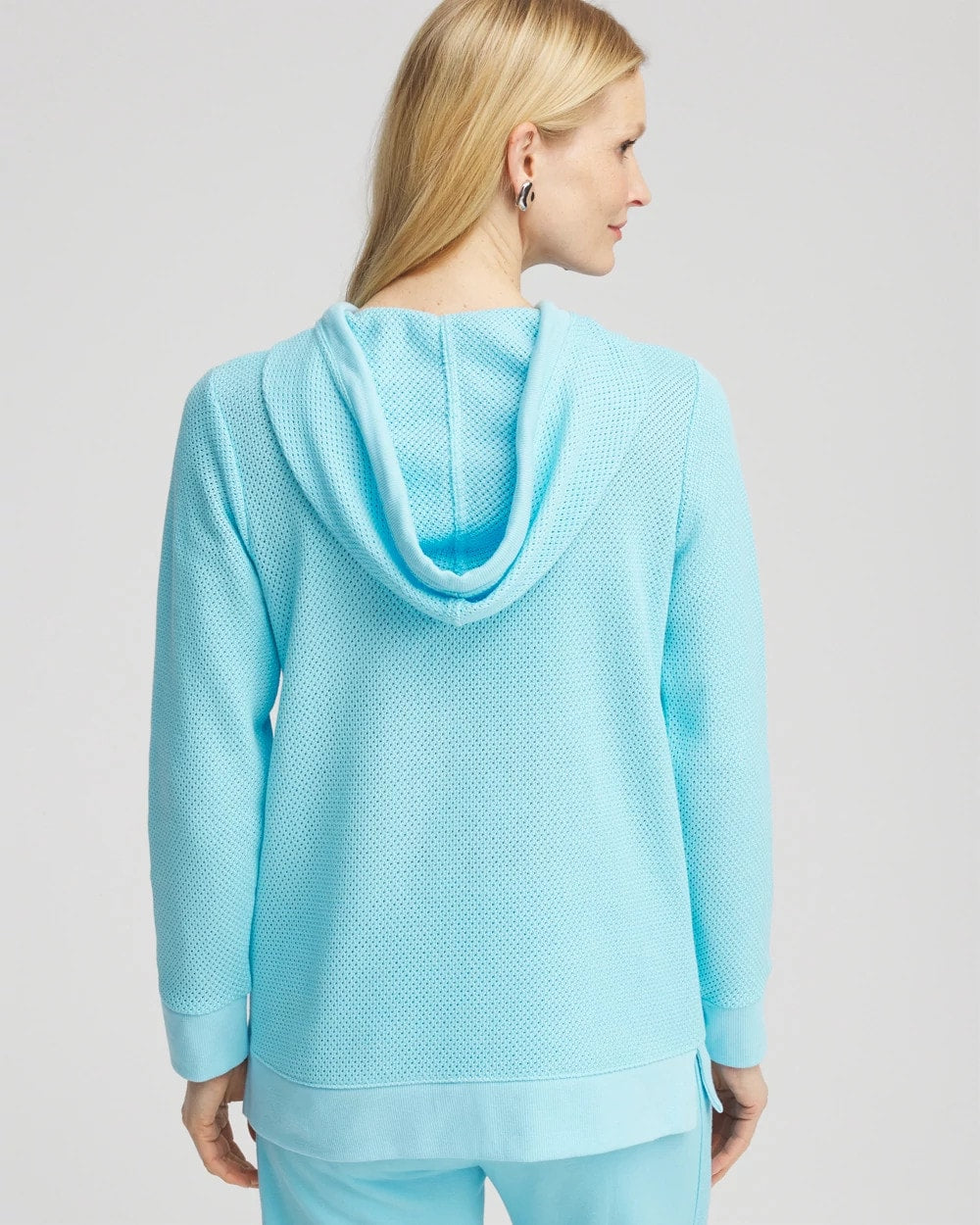 Chico's - Zenergy® Crochet Knit Hooded Pullover Top