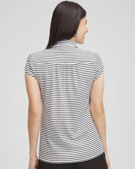 Chico's - Zenergy® UPF Stripe Cap Sleeve Polo