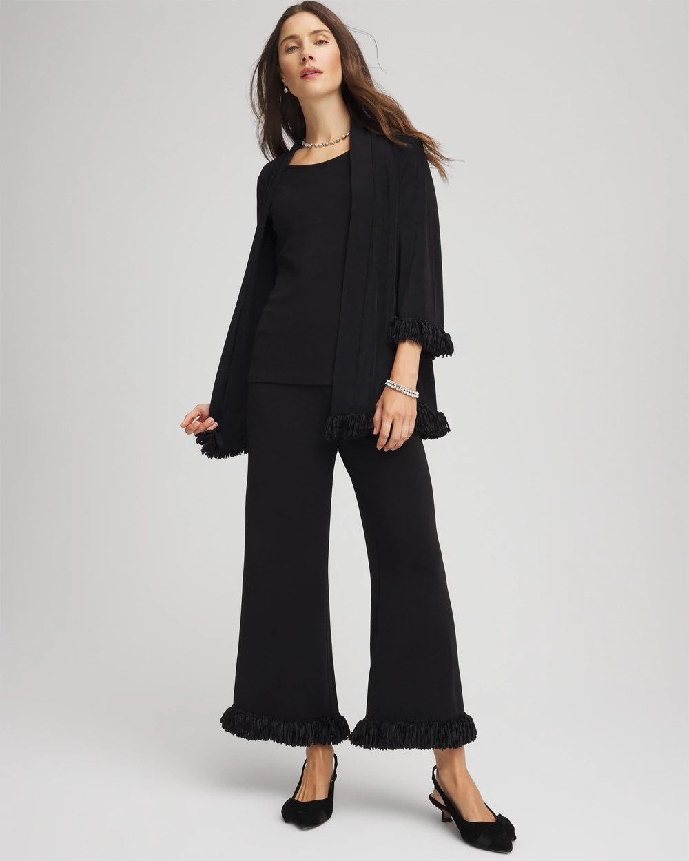 Chico's - Travelers™ Collection Fringe Hem Cropped Pants