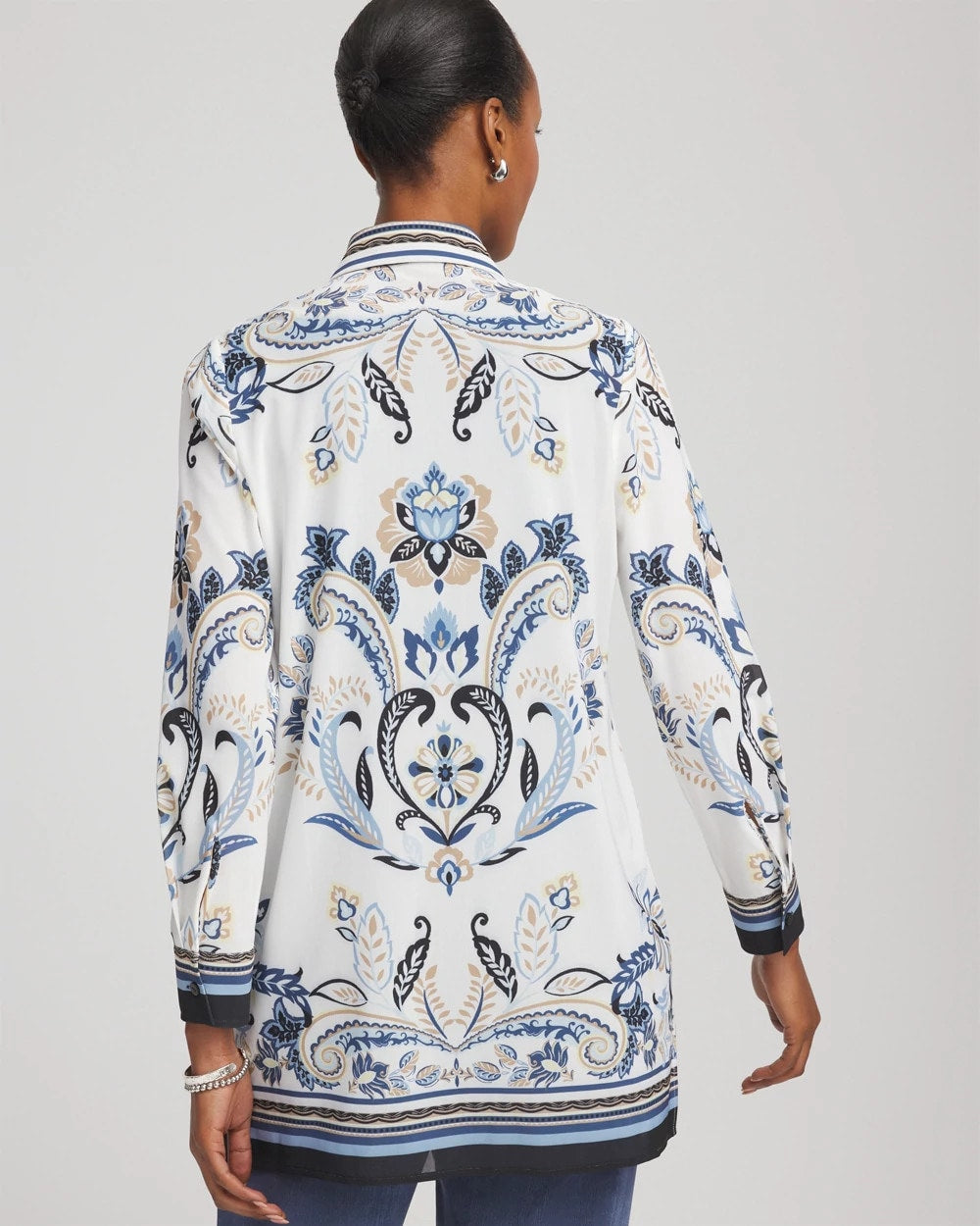 Chico's - Travelers™ Collection Paisley Mesh Shirt Jacket