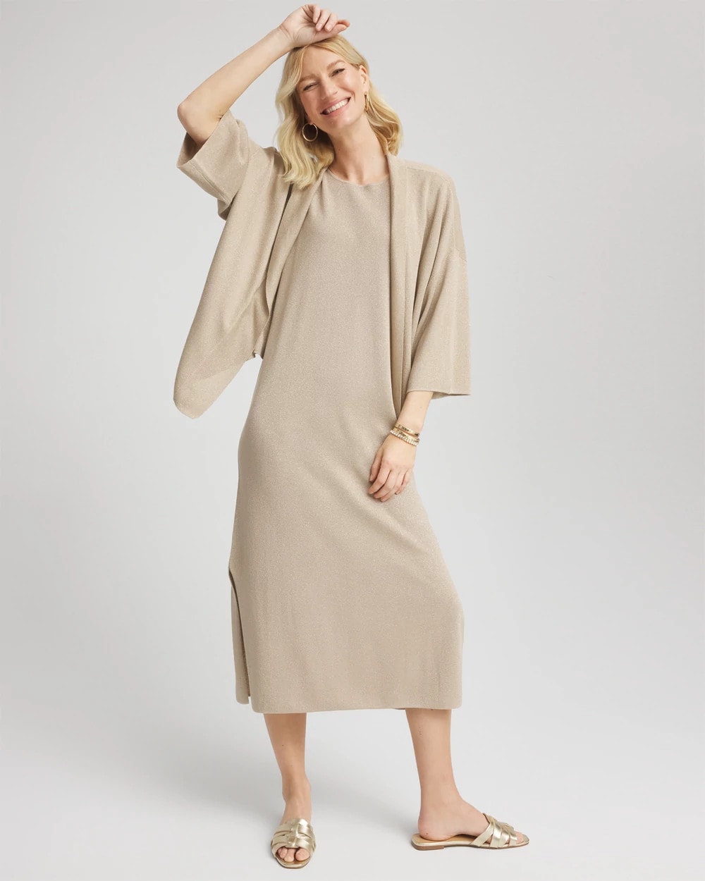 Chico's - Travelers™ Collection Metallic Knit Cardigan