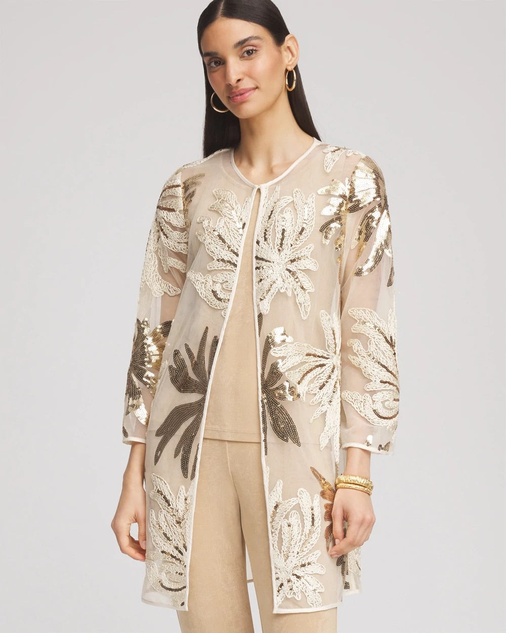 Chico's - Travelers™ Collection Sequin-Mesh Jacket