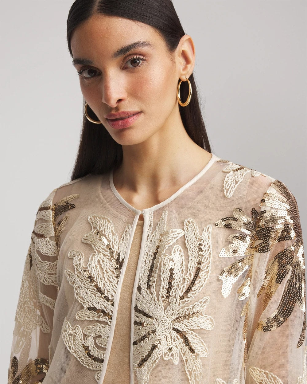 Chico's - Travelers™ Collection Sequin-Mesh Jacket
