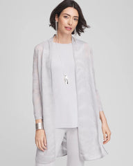 Chico's - Travelers™ Zebra-Motif Metallic Cardigan