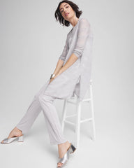 Chico's - Travelers™ Zebra-Motif Metallic Cardigan