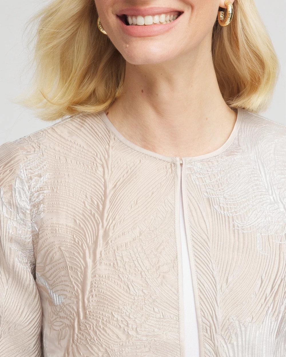 Chico's - Travelers™ Collection Metallic 3/4 Sleeve Jacket