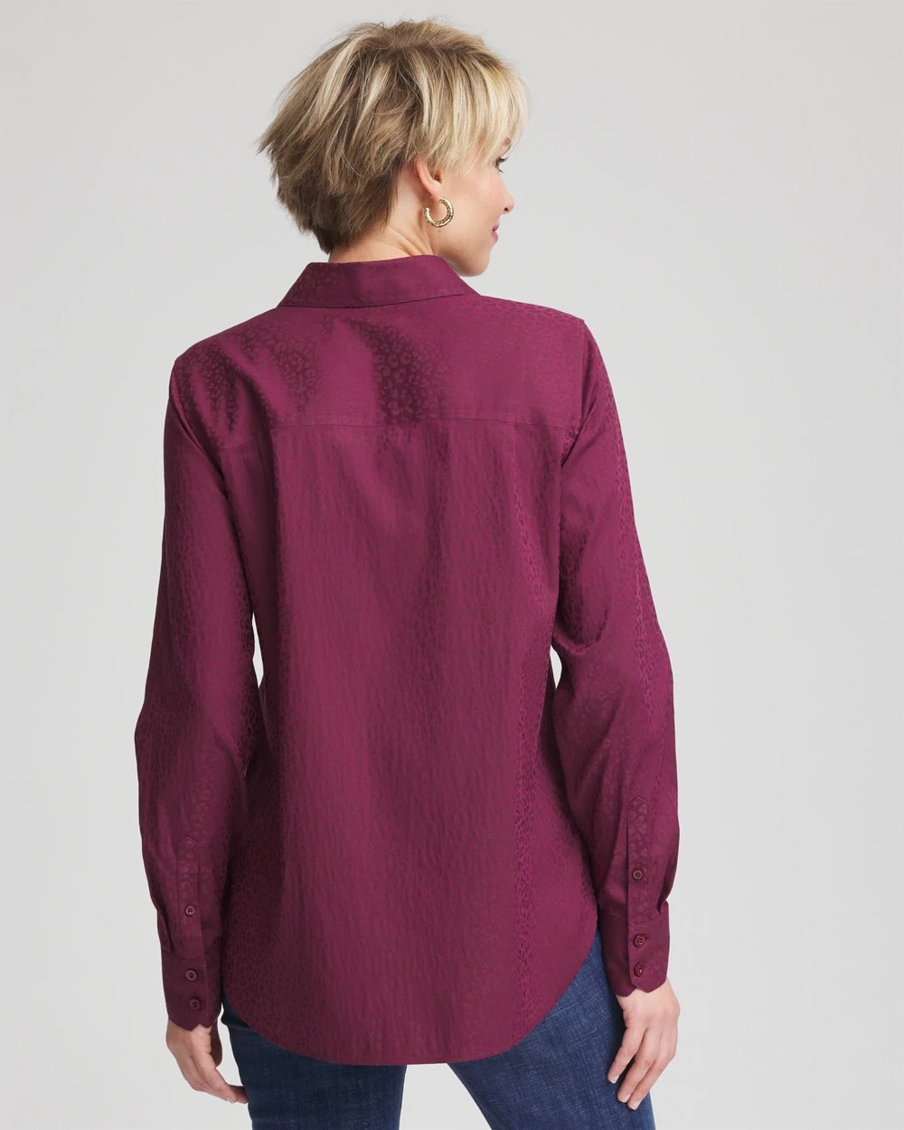 Chico's - No Iron™ Jacquard Chianti Animal-Motif Shirt
