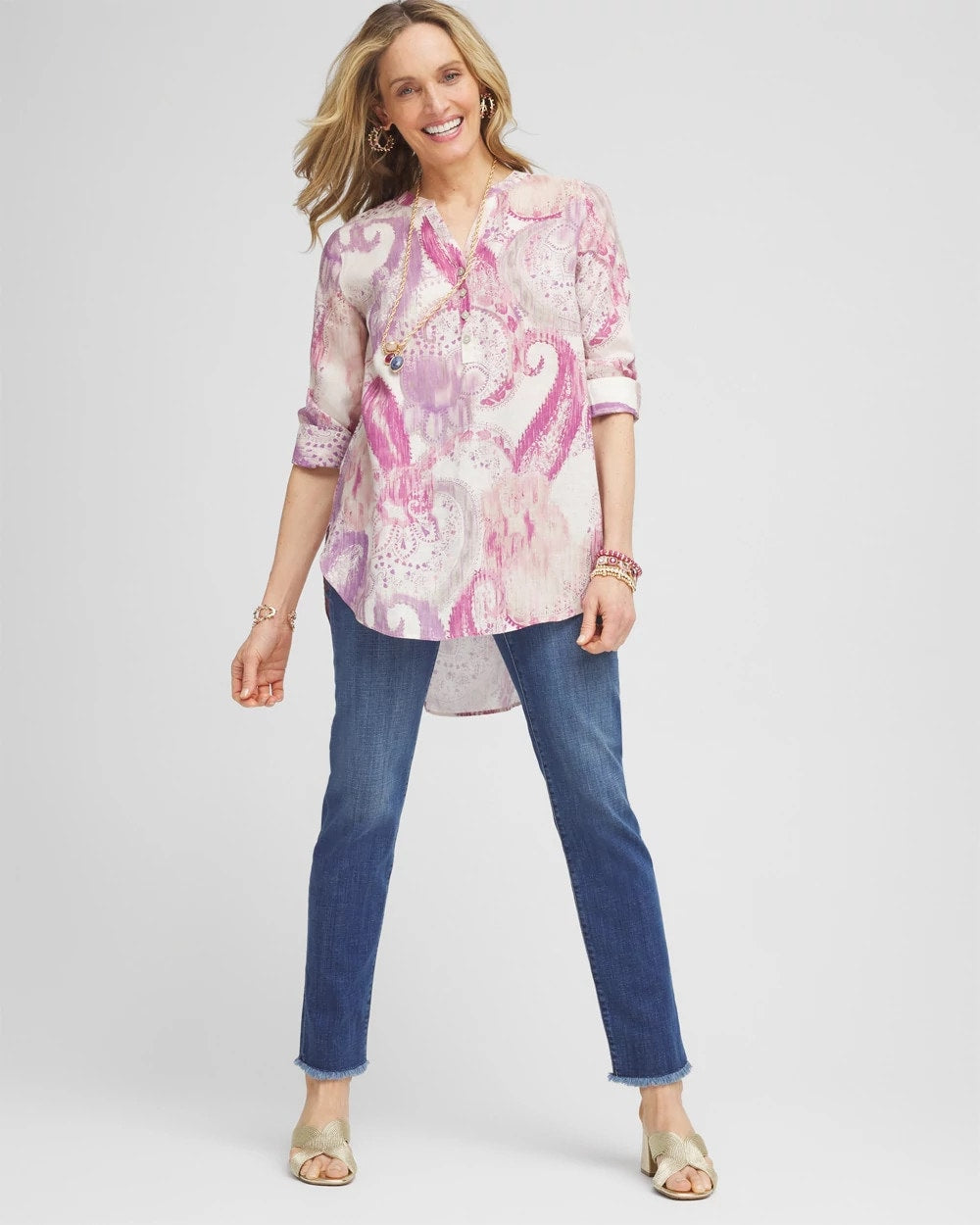 Chico's - No Iron™ Multi Paisley Linen Tunic