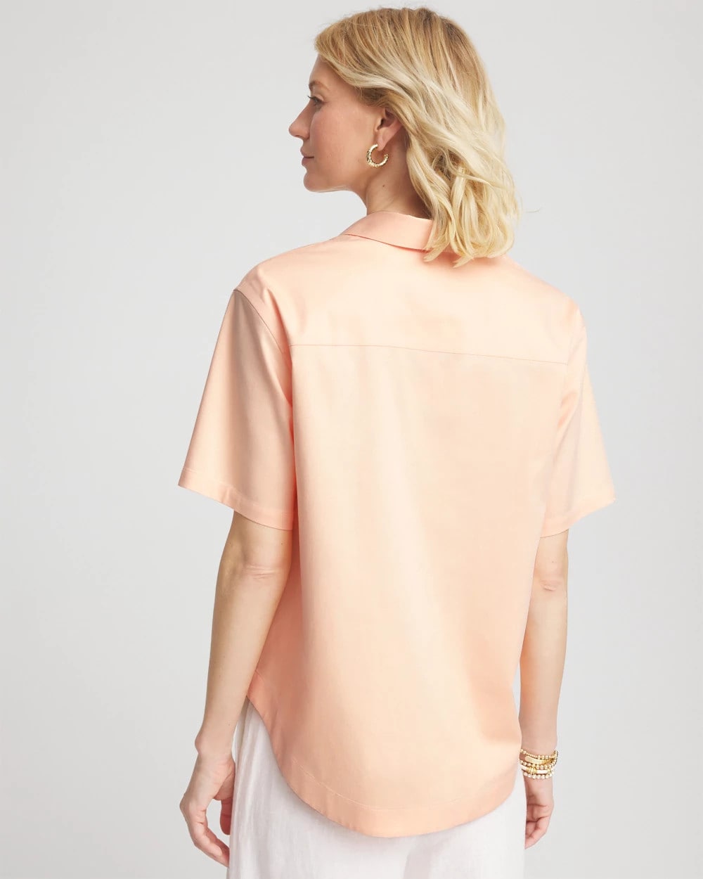 Chico's - No Iron™ Embroidered Floral Short-Sleeve Shirt