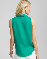 Chico's - No Iron™ Linen Tie-Front Sleeveless Shirt