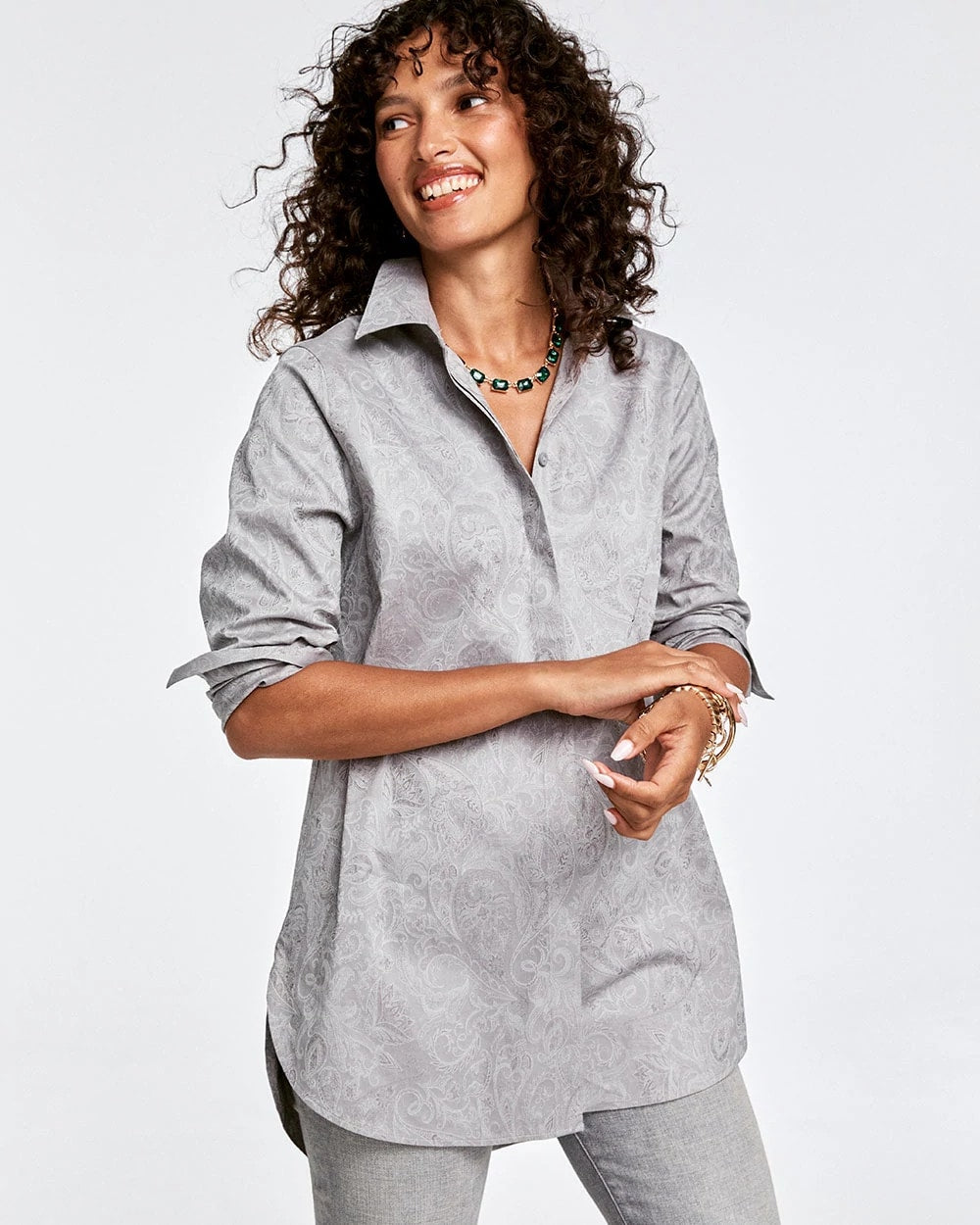 Chico's - No Iron™ Lace Jacquard Stretch Tunic