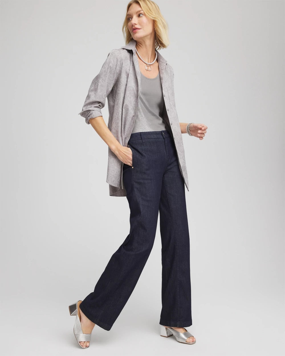 Chico's - No Iron™ Lace Jacquard Stretch Tunic