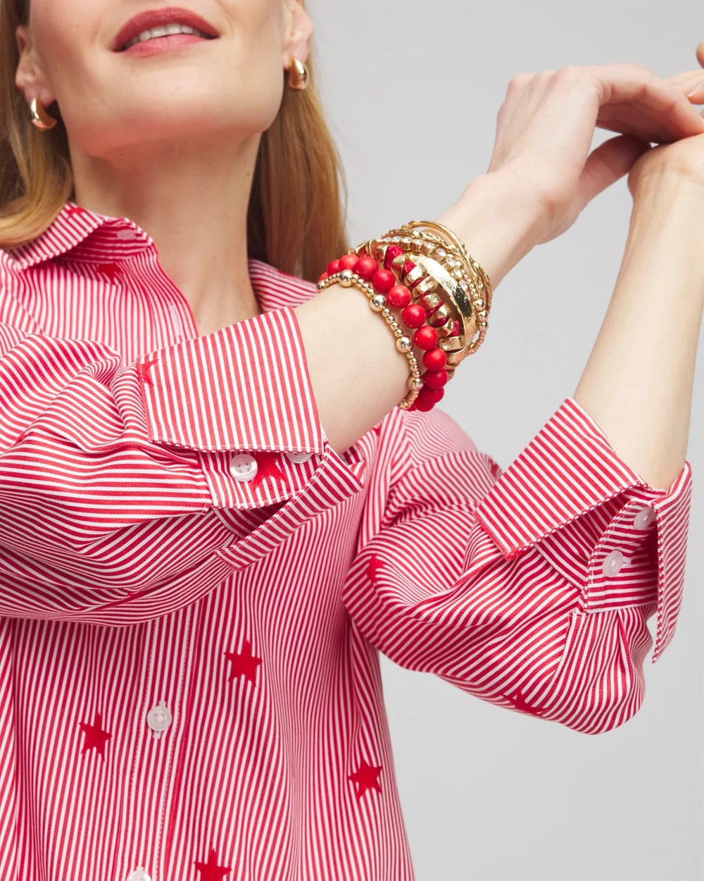 Chico's - No Iron™ Stars & Stripes  Sateen Shirt