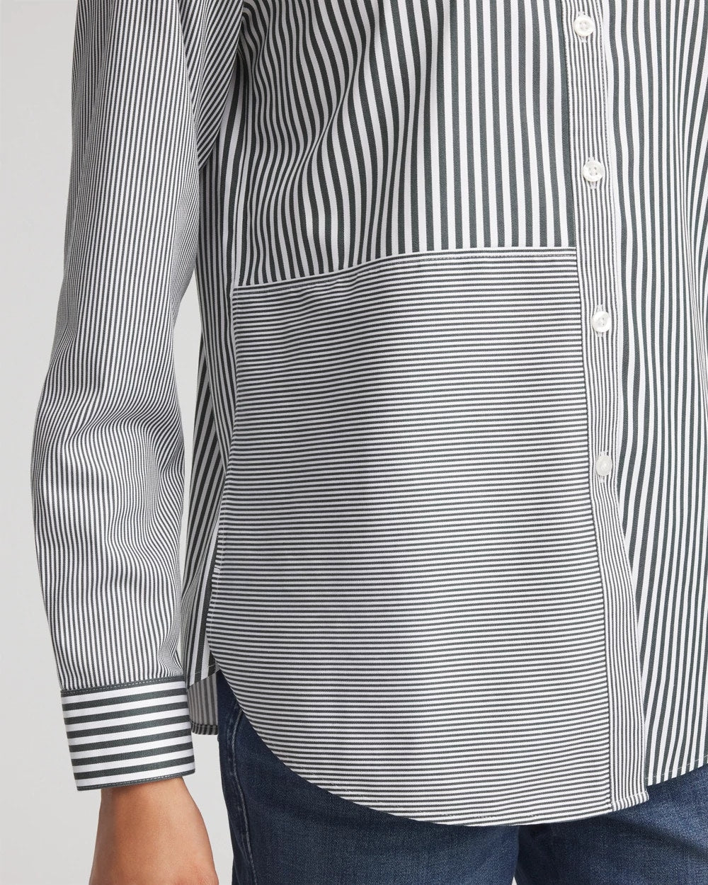 Chico's - No Iron™ Colorblock Striped Shirt