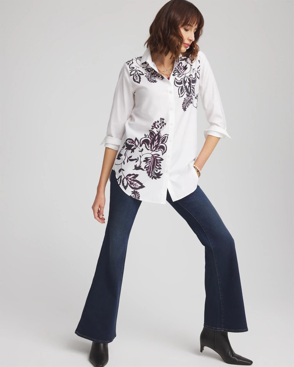 Chico's - No Iron™ Floral Stretch Tunic
