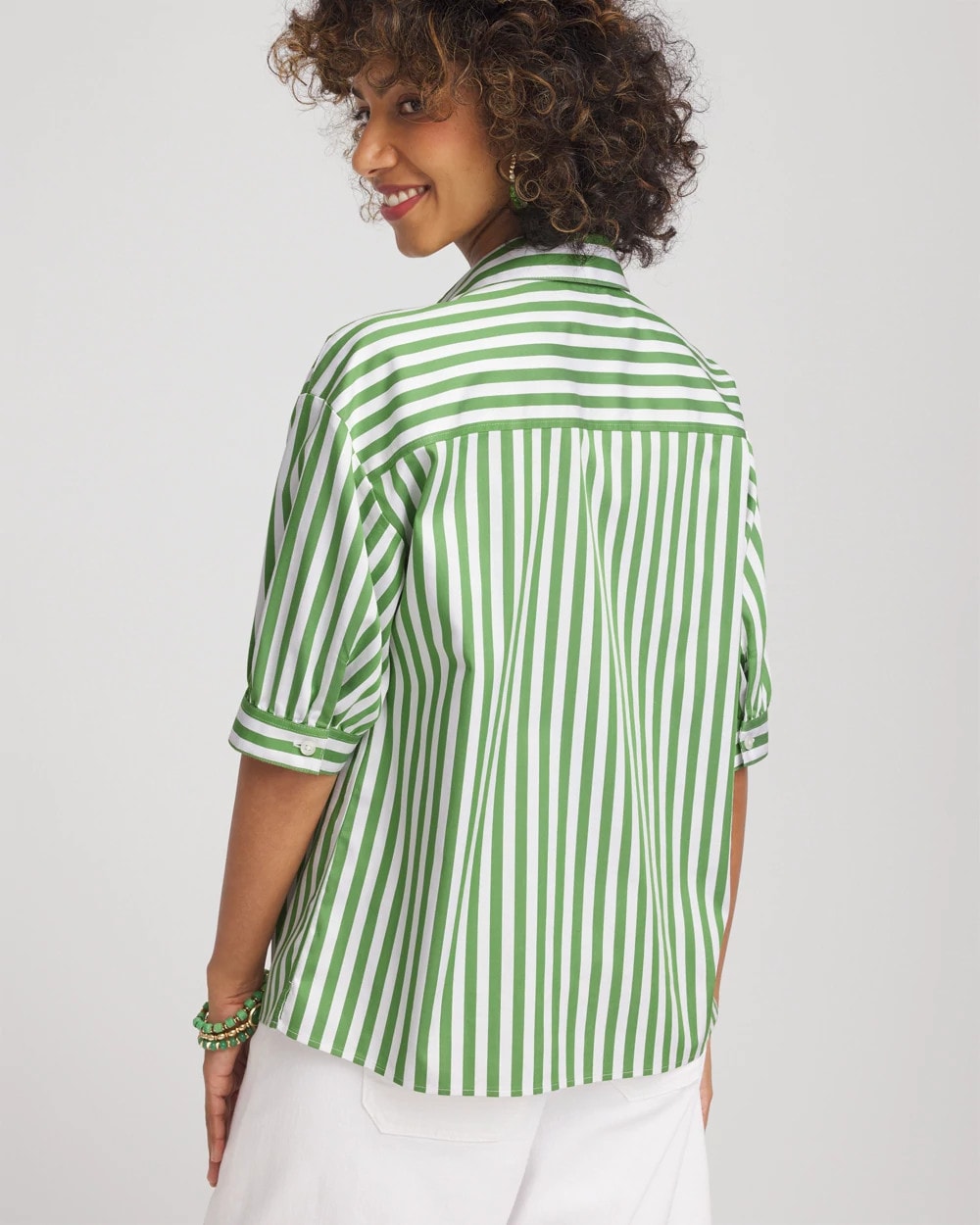 Chico's - No Iron™ Short Striped Shirt