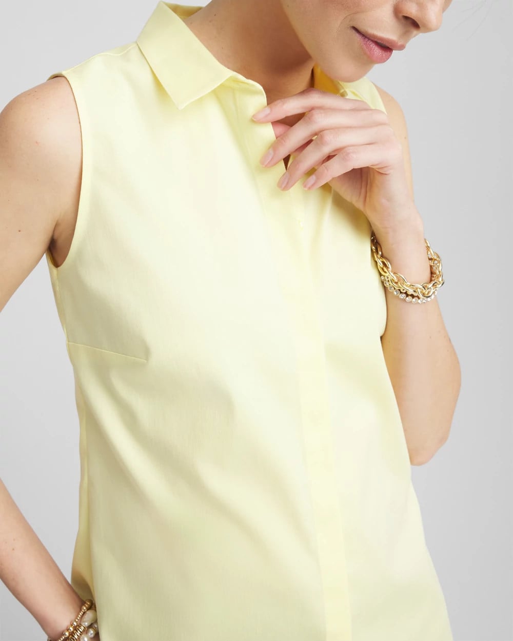 Chico's - No Iron™ Sleeveless Sateen Shirt