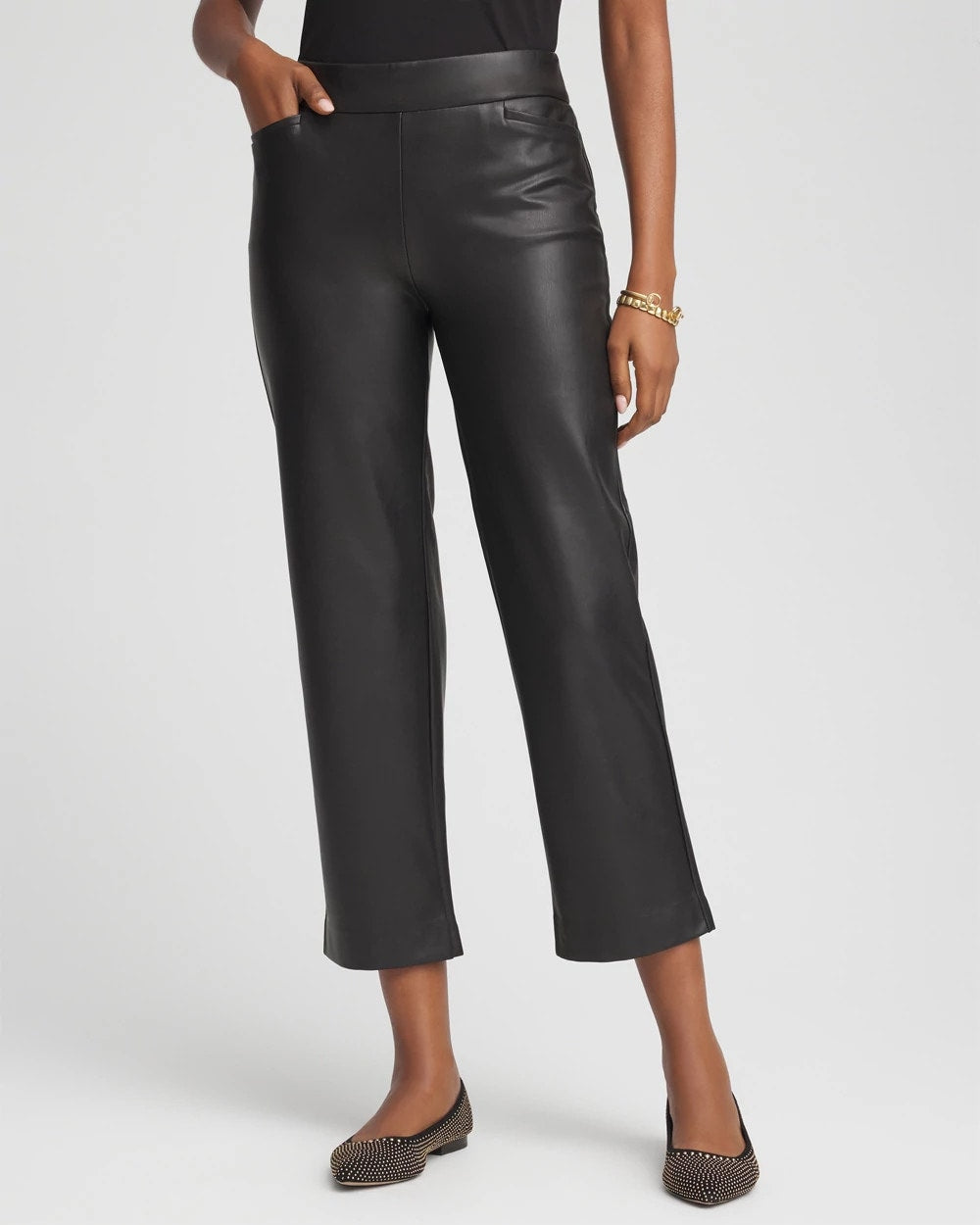 Chico's - Faux Leather Brigitte™ Pull-On Cropped Pants